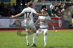 Kreisliga - Saison 2022/2023 - TSV Gaimersheim - FC Sandersdorf - Florian Ihring weiss Gaimersheim schiesst den 1:0 Führungstreffer - jubel - Glerdis Ahmeti weiss Gaimersheim - Foto: Meyer Jürgen