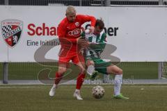 Bayernliga Süd - Saison 2022/2023 - FC Ingolstadt 04 - SV Schalding Heining - Thomas Rausch (Nr.18 - FCI II) - Rossdorfer Jonas #18 grün Schalding - Foto: Meyer Jürgen