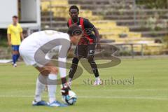 Bayernliga Nord - Saison 2024/25 - Freundschaftsspiel - FC Ingolstadt 04 II - FC Pipinsried - Jason Osei Tutu (Nr.11 - FCI U21) - Retzer Maximilian Torwart Pipinsried - Foto: Meyer Jürgen