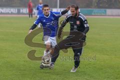 Kreisliga - Saison 2022/2023 - DJK Ingolstadt - Türk.SV Ingolstadt - Ibrahim Sahin schwarz Türk SV auf dem Weg zum 0:1 Führungstreffer - jubel - - Ostap Nechaj blau DJK Ing - Foto: Meyer Jürgen