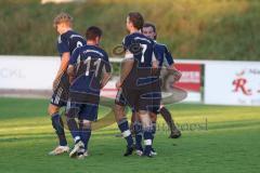Kreisliga - Saison 2025/26- SV Zuchering - TV Münchsmünster - Der 0:1 Führungstreffer per Strafstoss durch Maximilian Anthofer blau MÜ-Münster  - jubel -  - XXXXX - Foto: Meyer Jürgen