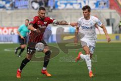 3.Liga - Saison 2022/2023 - FC Ingolstadt 04 -  SV Meppen - Pascal Testroet (Nr.37 - FCI) - Jonas Fedl (Nr.5 - SV Meppen) -  Foto: Meyer Jürgen