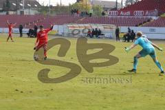 B-Junioren - Bayernliga -  Fc Ingolstadt 04 - SpVgg Greuther Fürth II -  Berg Baran rot FCI schiesst ein Tor - Jubel - Glas Bemedigt Torwart Fürth - Foto: Meyer Jürgen