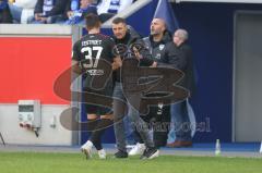 2023_11_11 - 3. Liga - Saison 2023/24 - MSV Duisburg - FC Ingolstadt 04 - Cheftrainer Michael Köllner (FCI) - Pascal Testroet (Nr.37 - FCI) - Foto: Meyer Jürgen