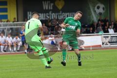 Bezirksliga - Saison 2023/2024 - TSV Gaimersheim - TSV Rohrbach  - Marco Ziegelmeier Torwat Rohrbach - Manuell Bittlmayer (Nr.33 - Gaimersheim) - grün - Foto: Meyer Jürgen