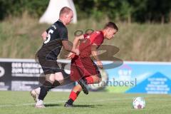 Kreisklasse - Saison 2023/2024 -SV Zuchering - SV Oberstimm - Stefan Frank schwarz Oberstimm - Philip Delanowski rot Zuchering - Foto: Meyer Jürgen