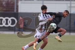 Bayernliga Nord - Saison 2026/27 - FC Ingolstadt 04 II - SV Fortuna Regensburg - Nuredin Rexhepi weiss FCI - Marco Maul dunkel Regensburg -  Foto: Meyer Jürgen