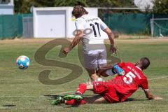 Kreisliga - Saison 2022/2023 - Türk.SV Ingolstadt - DJK Ingolstadt - Tom Staudenmeyer weiss DJK Ingolstadt - Eray Genc rot Türk.SV Ingolstadt - Foto: Meyer Jürgen