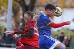 Kreisliga - Saison 2025/26- TSV Kösching - SV Zuchering - David Ostermeier blau Kösching - Marcel Preuß rot Zuchering - Foto: Meyer Jürgen