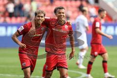 3. Liga; FC Ingolstadt 04 - 1. FC Schweinfurt 05; Ausgleich Tor Jubel Treffer Yann Sturm (7, FCI) mit Marcel Costly (22, FCI)