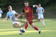 Kreisliga - Saison 2025/26- SV Kasing - FC Sandersdorf - Patrick Rzepka rot Kasing  - Luca Hilger - Foto: Meyer Jürgen