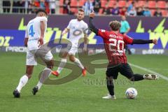 3.Liga - Saison 2022/2023 - FC Ingolstadt 04 -  SV Meppen - Der 3:1 Führungstreffer durch Jalen Hawkins (Nr.20 - FCI) - Yannick Osee (Nr.4 - SV Meppen) - jubel - Foto: Meyer Jürgen