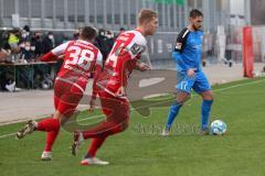 2.BL; Testspiel; FC Ingolstadt 04 - Würzburger Kickers; Michael Heinloth (17, FCI) Herrmann Robert (38 FWK) Breunig Louis (14 FWK)