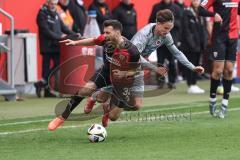 3. Liga; FC Ingolstadt 04 - FC Viktoria Köln; Zweikampf Kampf um den Ball Lukas Fröde (34, FCI)