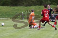 Kreisklasse - Saison 2023/24 - SV Zuchering - TSV Baar/Ebenhausen -  Der 2:0 Führungstreffer durch Leander Friedl rot Zuchering - jubel - Dominik Weidner Torwart Ebenhausen - Foto: Meyer Jürgen