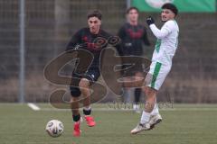 *** Bayernliga Nord - Saison 2025/26 - FC Ingolstadt 04 II - SpVgg Greuther Fürth - Emre Gül FCI - Mehmet Avlayici grün Fürth - Foto: Meyer Jürgen