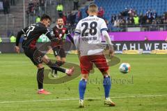 2.BL; Hamburger SV - FC Ingolstadt 04; Thomas Keller (27, FCI) Muheim Miro (28 HSV) Rico Preißinger (6, FCI)