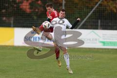 Kreisklasse - Saison 2023/2024 -SV Stammham - TSV Kösching - Florian Kellermeier rot Kösching - Valentin Dieckert weiss Stammham - Foto: Meyer Jürgen