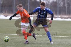 Schanzer Amateurcup 2026 - SV Haunwöhr - SC Irgertsheim - Marc Schuhmann orange Irgertsheim - Noah Koller blau Haunwöhr - Foto: Meyer Jürgen