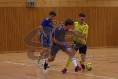 Hallenturnier Gaimersheim - Saison 2025/26 - DJK Ingolstadt - FC Hitzhofen - Tobias Dietze gelb Hitzhofen - Valentin Sutner blau DJK  - Foto: Meyer Jürgen