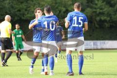 Kreisklasse - Saison 2022/2023 - TSV Ingolstadt Nord - FC Grün Weiss Ingolstadt - Der 1:0 Führungstreffer durch Jean Toribio blau TSV Ing.Nord - Jubel  - Foto: Meyer Jürgen