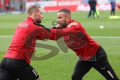 2.BL; FC Ingolstadt 04 - Karlsruher SC; warmup Maximilian Beister (11, FCI) Fatih Kaya (9, FCI)