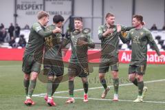 3. Liga; SC Verl - FC Ingolstadt 04; Tor Jubel Treffer Deniz Zeitler (38, FCI) mit dem 1:4, Gustav Christensen (24, FCI) Sebastian Grönning (11, FCI) Benjamin Kanuric (8, FCI) Max Plath (14 FCI)