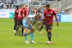 3.Liga - Saison 2022/2023 - TSV 1860 München - FC Ingolstadt 04 - Das Spiel ist aus - Jubel - Marcel Costly (Nr.22 - FCI) — Jesper Verlaat (Nr.4 - 1860 München) -   - Foto: Meyer Jürgen