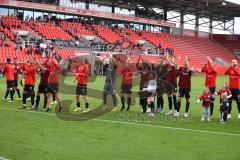 3.Liga - Saison 2022/2023 - FC Ingolstadt 04 -  - SV Waldhof-Mannheim - Die Mannschaft bedankt sich bei den Fans - Jubel - Foto: Meyer Jürgen