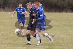 Freundschaftsspiel - Saison 2025/26 - SV Menning - SV Manching - Rainer Meisinger (Nr.8 - SV Manching) - Moritz Faigle blau Menning  - Foto: Meyer Jürgen