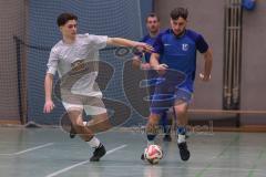 Hallenturnier Ingolstadt Nord - Saison 2024/25 - SV Pulling - SV Oberstimm - Xaver Amm grau Pulling - Jonas Weidinger blau Oberstimm - Foto: Meyer Jürgen