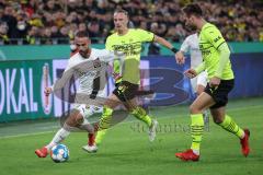 DFB Pokal; Borussia Dortmund - FC Ingolstadt 04; Fatih Kaya (9, FCI) Wolf Marius (39 BVB) Pongracic Marin (34 BVB)