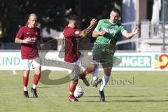 Kreisliga - Saison 2023/2024 - FC Gerolfing - Türk SV Ingolstadt - Niklas Nissl grün Gerolfing - Aytac Mandaci
 rot Türk SV - Foto: Meyer Jürgen