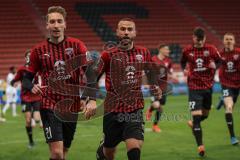 3. Liga - FC Ingolstadt 04 - Türkgücü München - Tor Jubel Tobias Schröck (21, FCI) mit Fatih Kaya (9, FCI)