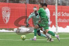AUDI - Schanzer Amateurcup - Finale -  2026  - SV Hundszell - SV Denkendorf - Gabriel Hägel TW Hundszell - Luca Kammerer weiss Hundszell - Jonas Löffler grün Denkendorf - Foto: Meyer Jürgen