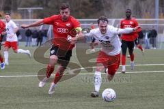 2023_10_28 - Bayernliga Nord - Saison 2023/24 - FC Ingolstadt 04 II - ASV Cham - Herbert Paul rot FCI - Simon Haimerl weiss Cham - Foto: Meyer Jürgen