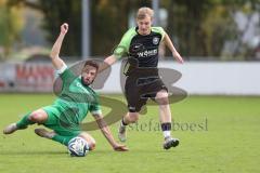 Bezirksliga - Saison 2025/26 - FC Gerolfing - SVA Palzing - Christian Träsch (Nr.3 - FC Gerolfing) - Michael Tafelmaier schwarz Palzing - Foto: Meyer Jürgen
