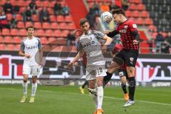 3.Liga - Saison 2022/2023 - FC Ingolstadt 04 -  - FC Freiburg II - Dominik Franke (Nr.3 - FCI) -  - Yannik Engelhardt (Nr.18 - SC Freiburg II) - Foto: Meyer Jürgen