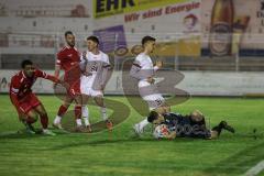 Toto-Pokal; 
Türkgücü München - FC Ingolstadt 04; Torchance Julian Kügel (31, FCI) Torwart Kolbe, Sebastian (31 TGM) Sebastian Grönning (11, FCI)