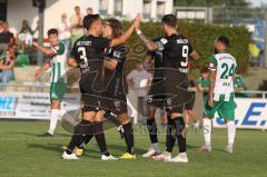 Toto Pokal - Saison 2022/2023 - SV Schalding-Heining - FC Ingolstadt 04 - Der 0:1 Führungstreffer durch Patrick Schmidt (Nr.9 - FCI) per Elfmeter - Jubel - Foto: Meyer Jürgen