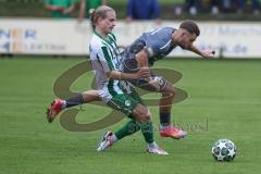 Landesliga - Saison 2025/26 - SV Manching - TSV Jetzendorf - Nico Daffner (Nr.14 - SV Manching) - Julius Donnert grau Jetzendorf - Foto: Meyer Jürgen