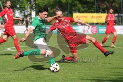 Kreispokal - Saison 2023/24 - FC Gerolfing - BC Attaching - Anastasios Porfyriadis grün Gerolfing - Lukas Ederer
 rot Attaching - Foto: Meyer Jürgen