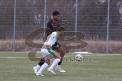 *** Bayernliga Nord - Saison 2025/26 - FC Ingolstadt 04 II - SpVgg Greuther Fürth - Faris Hape (Nr.5 - FC Ingolstadt II) - Adem Imeri grün Fürth - Foto: Meyer Jürgen