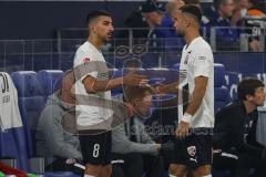 2.BL; FC Schalke 04 - FC Ingolstadt 04; Nassim Boujellab (8, FCI) und Fatih Kaya (9, FCI) werden eingewechslet