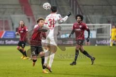 3. Liga - FC Ingolstadt 04 - Hallescher FC - Hawkins Jaren (20 FCI) Landgraf Niklas (31 Halle) Francisco Da Silva Caiuby (13, FCI)