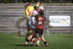 2. Bundesliga Frauen - Saison 2026/27  - FC Ingolstadt 04 Frauen - 1. FC Köln II - Teresa Fritzberg (Nr.26 - FCI Frauen) - Dübel Anika TW Köln - Emilie Fähnrich (Nr.5 - FCI Frauen) -  Zilger Leonie weiss Köln  - Foto: Meyer Jürgen