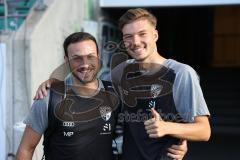 3.Liga - Saison 2023/2024 - Preußen Münster - FC Ingolstadt 04 - Marcel Posselt und Benjamin Kanuric (Nr.8 - FCI) -  - Foto: Meyer Jürgen