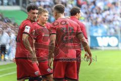 3. Liga; MSV Duisburg - FC Ingolstadt 04; Tor Jubel Treffer 0:1 Führung Davide Sekulovic (33, FCI) Yann Sturm (7, FCI) Max Besuschkow (17, FCI) Torwart Kai Eisele (25, FCI) Simon Lorenz (32, FCI) Marcel Costly (22, FCI)