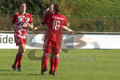 Kreisklasse - Saison 2022/2023 - SV Buxheim - SV Stammham - Der 0:2 Führungstreffer durch Tobias Schmidt  #11 Stammham - jubel - Oliver Schreiner #16 rot Stammham - Manuel Haas #6 Stammham - Foto: Meyer Jürgen