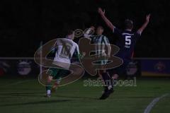 Landesliga - Saison 2025/26 - SV Manching - SC Oberweikertshofen - Rainer Meisinger (Nr.8 - SV Manching) passt auf Sebastian Graßl (Nr.10 - SV Manching) der zum 2:0 Führungstreffer einschiesst - jubel - Dzwonik Marco Torwart Oberweikertshofen - Fabian  Ne